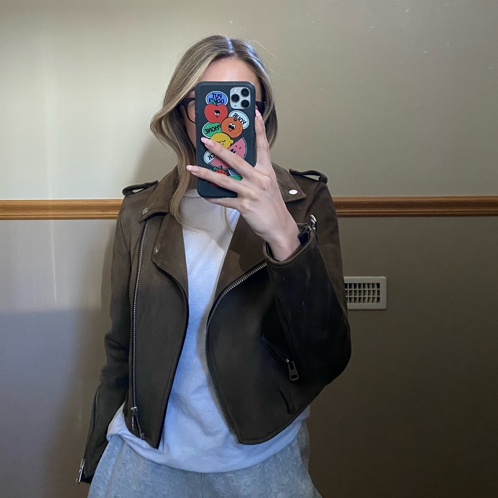 Zara Suede Motorcycle Jacket - Picture 2 of 3